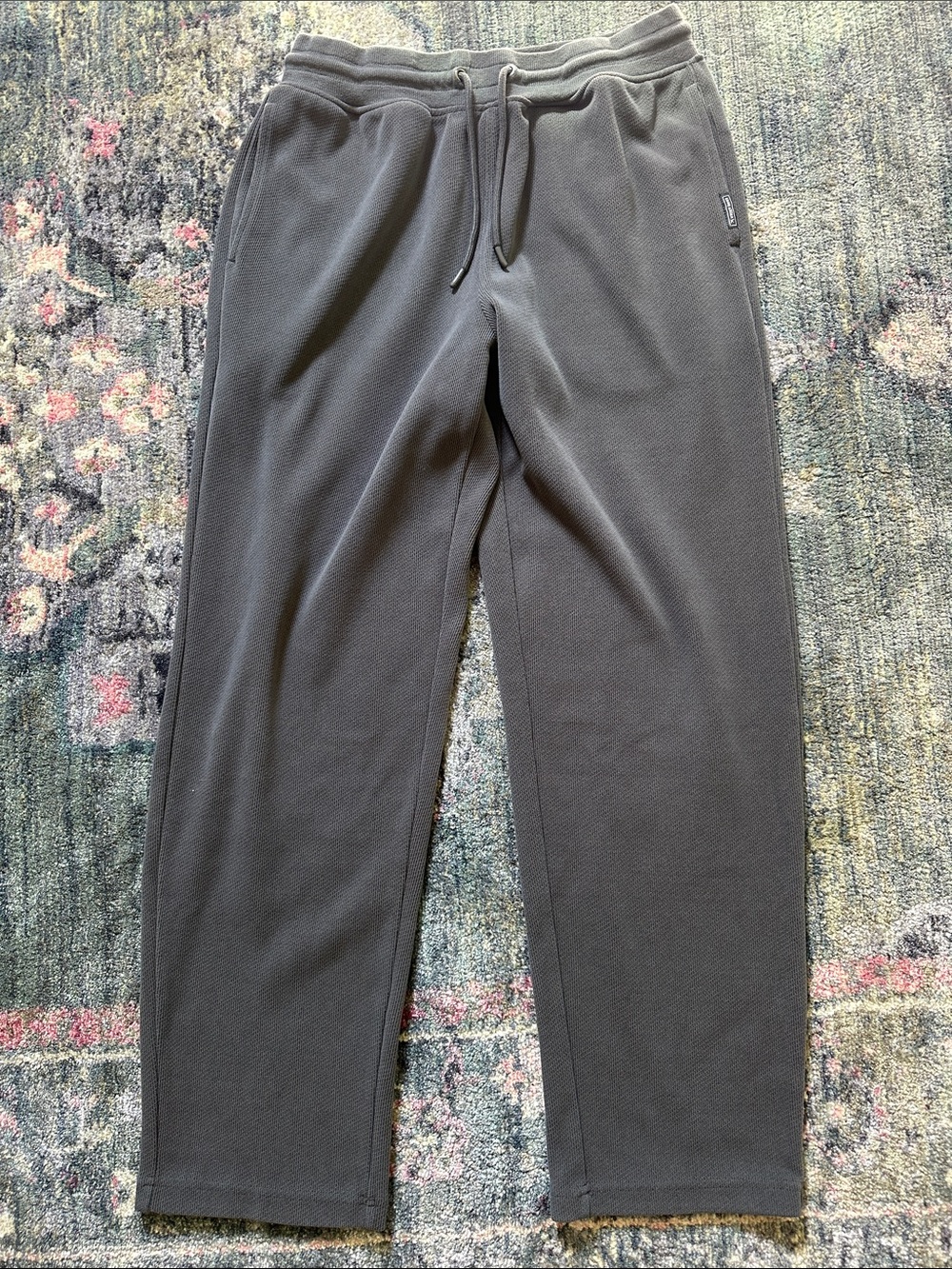 Eddie Bauer Men's Charcoal Gray Waffle Straight Leg Lounge Pants Like New Size M